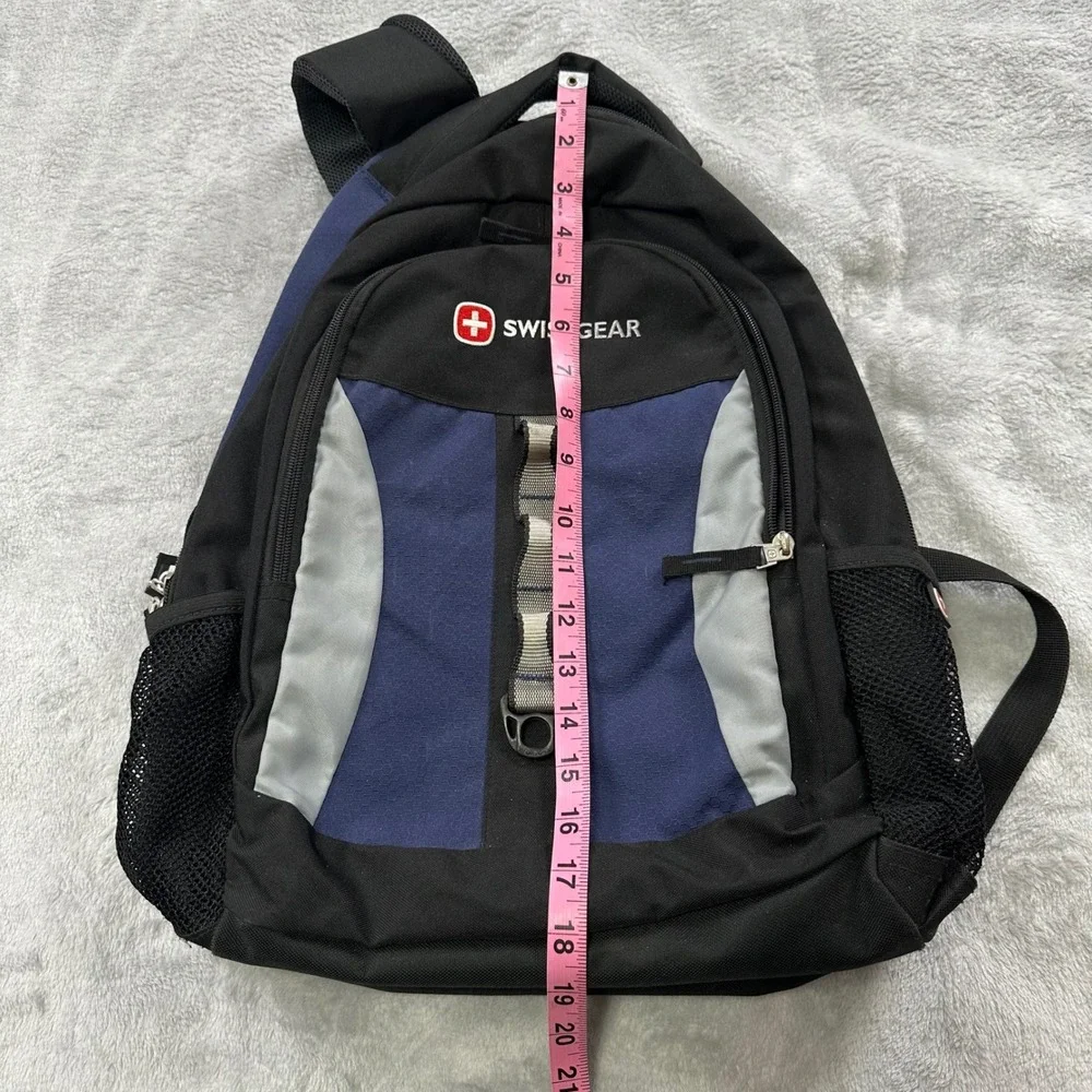SwissGear Backpack Unisex Large Black Blue Colorblock Padded School Travel Bag